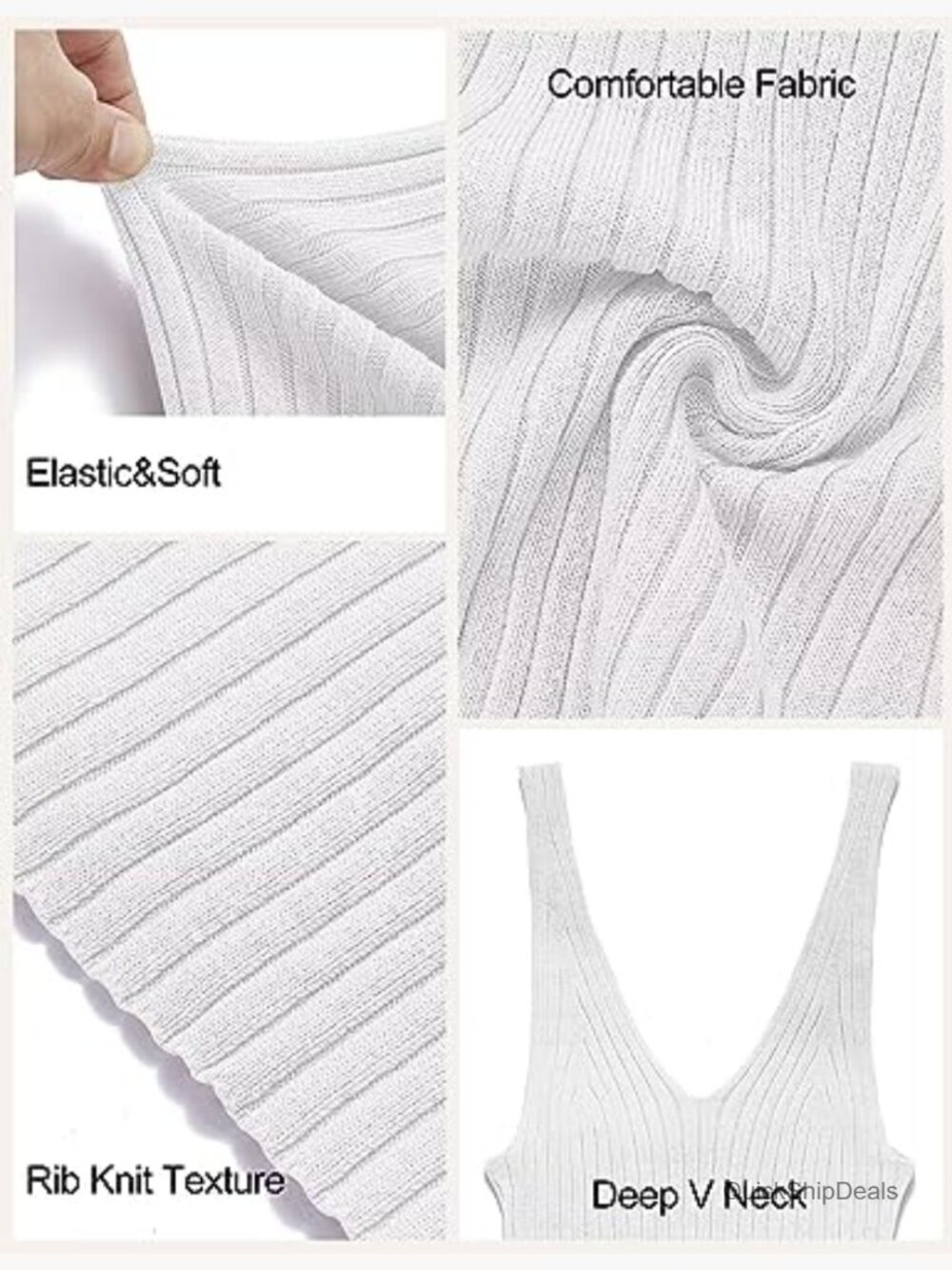 Bodycon V-Neck Sleeveless Midi Sweater Dress - Picture 5 of 7